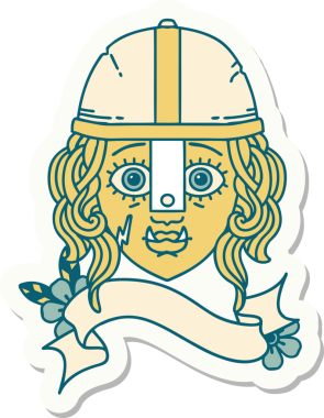 Bir insan tarafından çizilmiş Ork Savaşçısı karakterinin çıkartması.