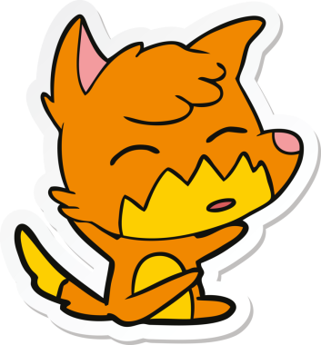 Bir insan tarafından çizilmiş bir tilkinin çıkartması.