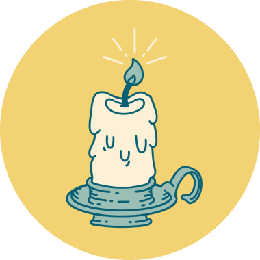 Bir insan tarafından çizilmiş dövme stili ürkütücü erime mumunun simgesi