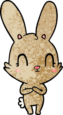 Bir insan tarafından çizilmiş şirin çizgi film tavşanı.