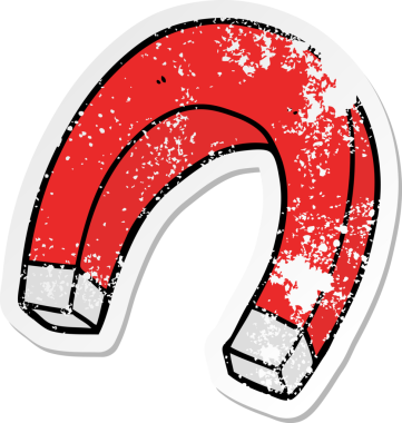 Bir insan tarafından çizilmiş karikatür mıknatısı.