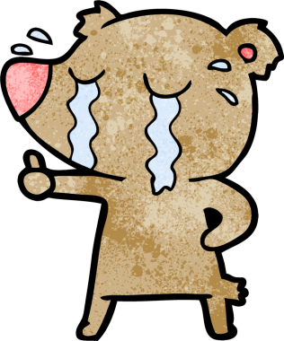 Bir insan tarafından çizilmiş ağlayan ayı.