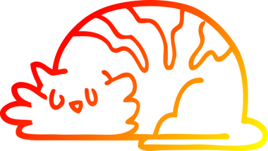 Bir insan tarafından çizilmiş, uykulu bir çizgi film çizimi.