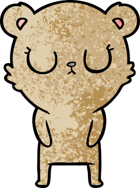 Bir insan tarafından çizilmiş barışçıl çizgi film ayısı.