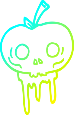 Bir insan tarafından çizilen cadılar bayramı elmasının soğuk çizgi çizimi.