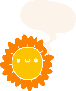 bir insan tarafından çizilmiş, konuşma baloncuklu karikatür çiçeği