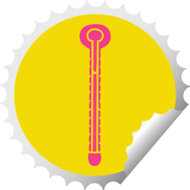 Bir insan tarafından çizilmiş dairesel soyulmuş tuhaf karikatür termometresi