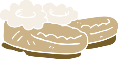 Bir insan tarafından çizilmiş rahat terlikler.