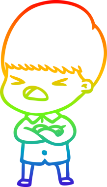 gökkuşağı gradyan çizgi çizimi bir insan tarafından çizilmiş stresli bir adam