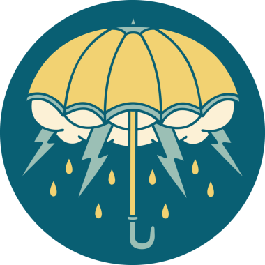 Bir insan tarafından çizilmiş bir şemsiyenin ikonik dövme şekli