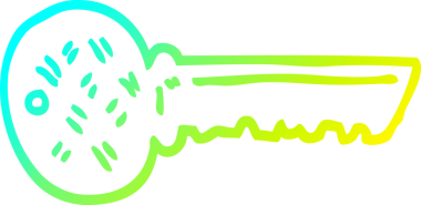 Bir insan tarafından çizilen çizgi film anahtarının soğuk gradyan çizimi