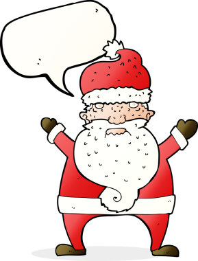 Bir insan tarafından çizilmiş karikatür, çirkin Noel Baba.