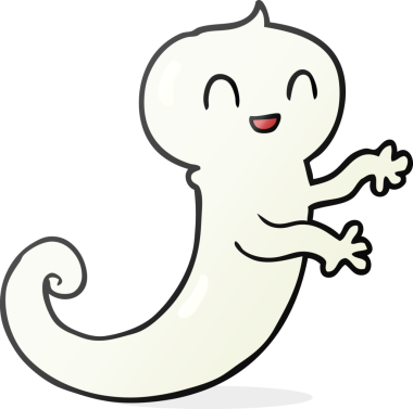 Bir insan tarafından çizilmiş karikatür bir hayalet.