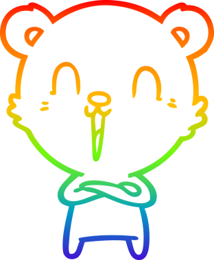 Bir insan tarafından çizilmiş mutlu bir çizgi film ayısının çizimi.