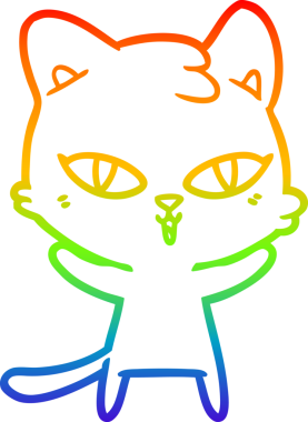 gökkuşağı gradyanı çizimi bir insan tarafından çizilmiş çizgi film kedisi