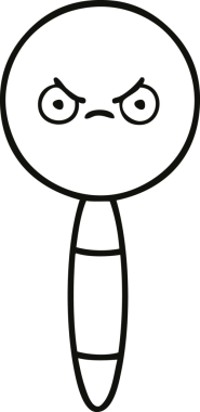 Bir insan tarafından çizilmiş bir büyüteç çizgi çizimi