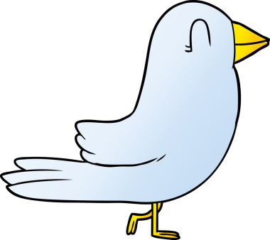 Bir insan tarafından çizilmiş çizgi film kuşu.