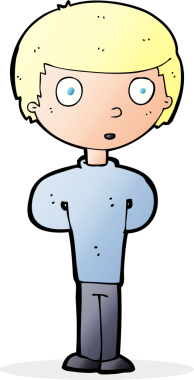 Bir insan tarafından çizilmiş meraklı bir çocuk.