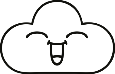 Bir insan tarafından çizilmiş beyaz bir bulutun çizgi çizimi