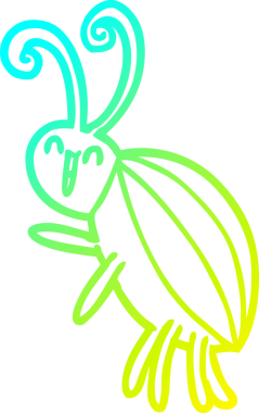 Bir insan tarafından çizilen mutlu böceğin soğuk çizgi çizimi.