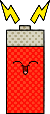 Bir insan tarafından çizilmiş bir bataryanın çizgi roman tarzı