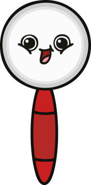 Bir insan tarafından çizilmiş bir büyüteç karikatürü.