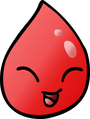 Bir insan tarafından çizilmiş kan damlası.