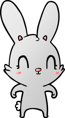 Bir insan tarafından çizilmiş şirin çizgi film tavşanı.