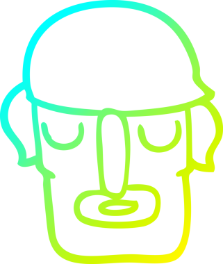 Bir insan tarafından çizilmiş bir çizgi film erkek yüzü çizimi.