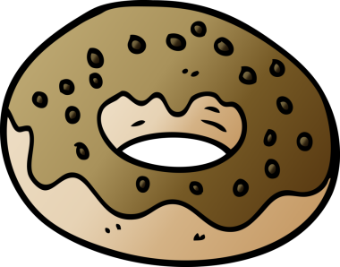 Bir insan tarafından çizilmiş çikolatalı çörek.