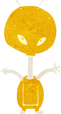 Bir insan tarafından çizilmiş uzaylı çizgi filmi.