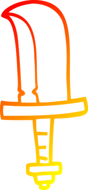 Bir insan tarafından çizilmiş eski bir hançerin sıcak çizgi çizimi