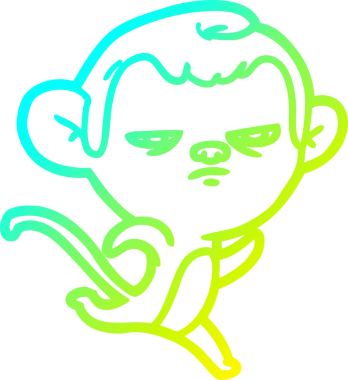 Bir insan tarafından çizilmiş bir çizgi maymun çizimi.