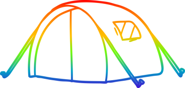 bir insan tarafından çizilmiş bir karikatür çadırı çizimi