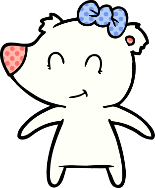 Bir insan tarafından çizilmiş mutlu kutup ayısı karikatürü