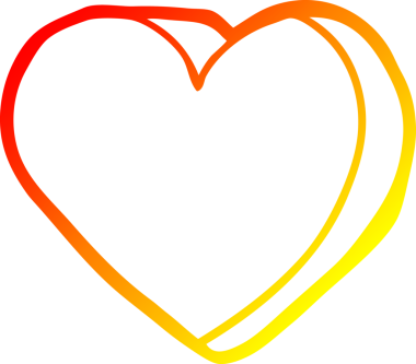 Bir insan tarafından çizilmiş bir aşk kalbinin sıcak çizgi çizimi.