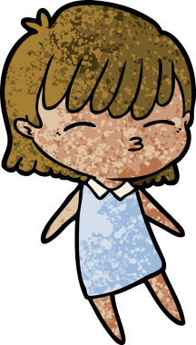 Bir insan tarafından çizilmiş karikatür kadın.