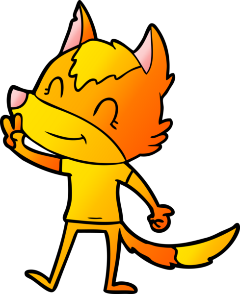 Bir insan tarafından çizilmiş tilki çizgi film karakteri