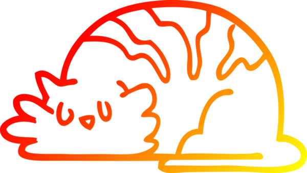 Bir insan tarafından çizilmiş, uykulu bir çizgi film çizimi.