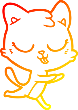 Bir insan tarafından çizilmiş çizgi film kedisinin sıcak çizgi çizimi