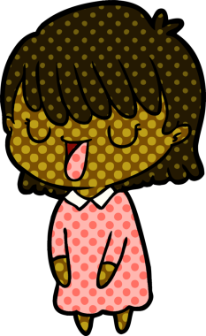 Bir insan tarafından çizilmiş karikatür kadın.