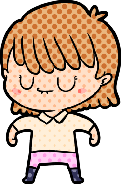 Bir insan tarafından çizilmiş karikatür kadın.