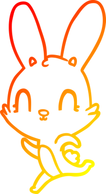 Bir insan tarafından çizilmiş sevimli bir tavşan çizimi.