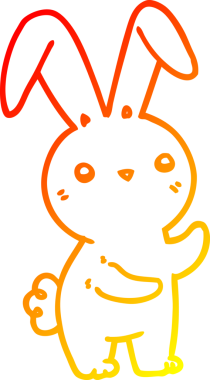 Bir insan tarafından çizilmiş sevimli bir tavşan çizimi.