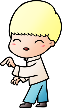 Bir insan tarafından çizilmiş mutlu çizgi film çocuğu.