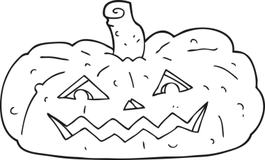 Bir insan tarafından çizilmiş cadılar bayramı balkabağı resmi.