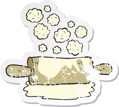 Bir insan tarafından çizilmiş merdanenin gerilmiş çıkartması.