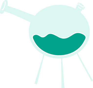 İnsan eliyle çizilmiş bir bilim test tüpü karalaması.