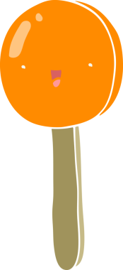 Bir insan tarafından çizilmiş düz renk çizgi film lolipopu