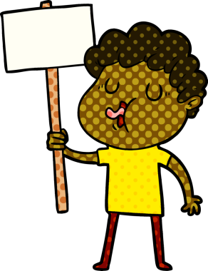 Bir insan tarafından çizilmiş çizgi film şarkıcısı.